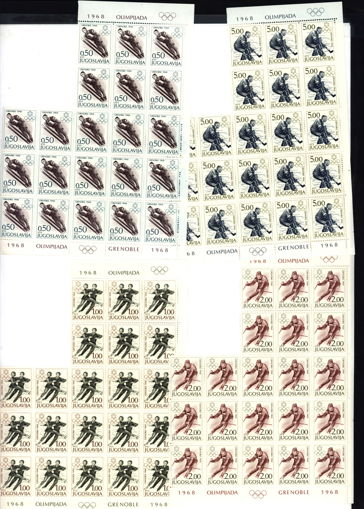 Югославия. Лот из 84 марок (21 серия) 1968 г.